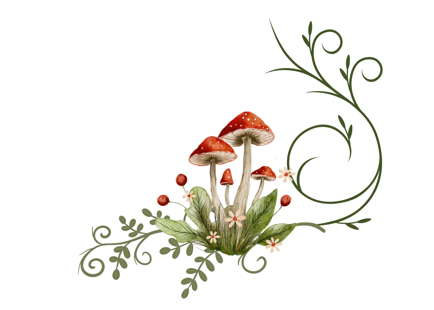MoonSprout mushroom and vines logo